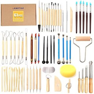 61pcs Ceramic Tools Clay Sculpting Set, Polymer Clay Tools Clay Sculpting Tools, Pottery Carving Tool for Engraving Modeling Embossing Shaping Art DIY