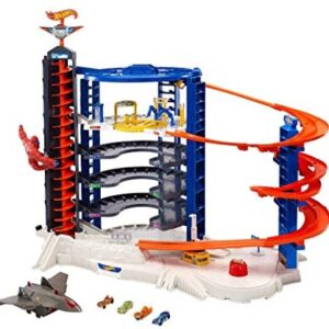 Hot Wheels FDF25 City Toy Garage, Connectable Play Set with 4 Diecast and Mini Toy Cars