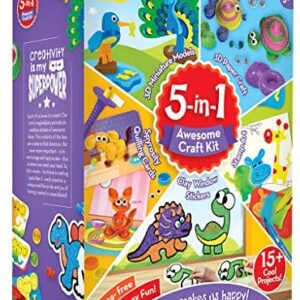 Imagimake 5-in-1 Awesome Craft Kit - Creative Toy & DIY Set for Kids - 5 Years and Above