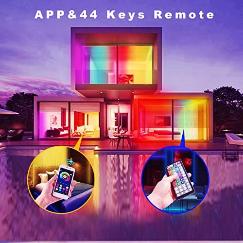 LED Strip Lights 15m Ultra-Long LED Lights Strip with Remote,App Control Bluetooth RGB Music Sync Colour Changing LED Mood Strip Lights for Bedroom Ceiling Under The Cabinet (15M) - Image 4