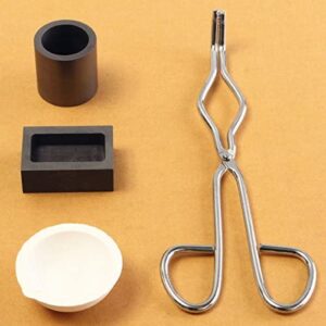 MASUNN 16Oz Gold Graphite Crucible Cup + Tongs + 1 Melting Bowl + Ingot Mold Casting