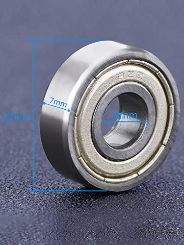 eBoot 608 ZZ Skateboard Bearings Longboard Roller Skate Bearings 608 Ball bearings, Double Shielded, Silver, 8 Pack - Image 5