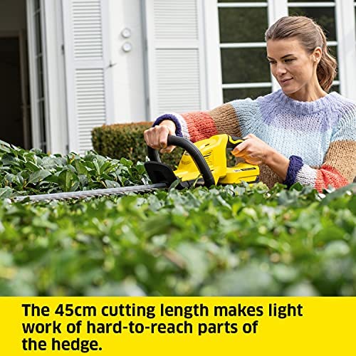 Kärcher 18 V Cordless Hedge Trimmer HGE 18-45 Battery Set, Include 18 V/2.5Ah Battery and Fast Charger, Cutting Length: 45 cm, Diamond-ground Blade, Weight: 2.68 kg, Power: Max 250 m - Image 3