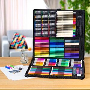 258 Piece Inspiration Art Set for Drawing and Sketching Colour Pencils Marker Pens Crayons Painting Set Felt Tips Water Colours Oil Pastels Case