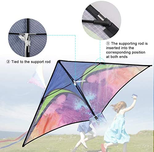 Anpro Huge Colorful Kite for Kids and Adults with 30m/98 Feet Kite String Line, Flying Toys for Outdoor Games - Image 3