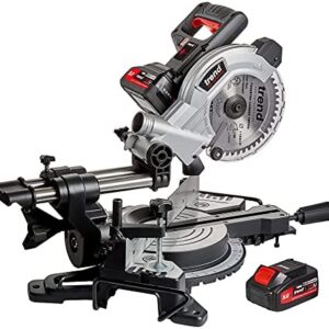 Trend T18S/MS184S2 18V Cordless 184mm Single Bevel Mitre Saw Kit (2 x 5Ah Battery and Fast Charger)