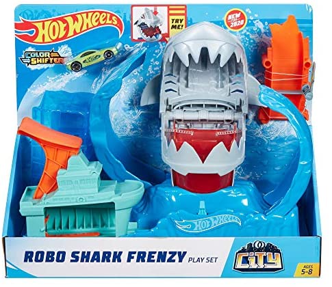 Hot Wheels City Color Changing Robot Shark Play Set, Includes One Hot Wheels Colour Shifting Vehicle, Connects to Other Hot Wheels Sets, Ages 3+, GJL12 - Image 6