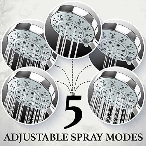 DIY Doctor Universal Shower Head - High Pressure - 5 Adjustable Spray Modes - Stunning Chrome Finish - Easy Limescale Removal - Image 3