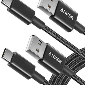 Anker USB-A to USB-C Charger Cable 2 Pack (6ft Nylon), 331 Cable, USB C to USB 2.0 Double Braided Nylon Type C Charging Cable for Samsung Galaxy S8 S8+ S9 S9+, HTC 10, Sony XZ, LG V20 G5 G6, Xiaomi 5