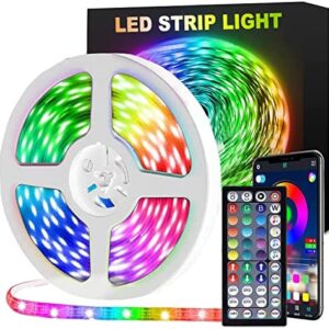 LED Strip Lights with Remote, LATKRUU 15M LED Lights with Bluetooth APP & 44-Keys Remote, Music Sync Colour Changing Mood Led Light Strip RGB Lights 5050 LED Lights for Bedroom Home Party Christmas