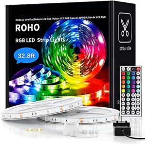 LED Strip Lights, 10m RGB Colour Changing Led Light Strips with Remote Strip Lighting LED Room Lights for Bedroom, Easter Living Room TV Kitchen Home Party DIY Christmas Decoration (5Mx2)
