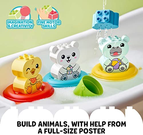 LEGO 10965 DUPLO Bath Time Fun: Floating Animal Train Bath Toy for Babies and Toddlers 1.5 Years Old with Duck, Hippo and Polar Bear - Image 5