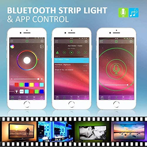 TV LED Backlights 3M, Romwish 9.8FT LED Strip Lights with Bluetooth APP Control for 40-60 inch TV, 16 Million Colors, Music Sync Color Changing + Timing Function, Adapter USB Powered - Image 8