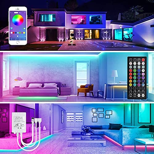 15m Led Lights, L8star RGB Led Lights for Bedroom SMD 5050 Bluetooth Music Sync Smart Color Changing Rope Lights, IR Remote Control,with for Kitchen, Bedroom, TV, Party - Image 5