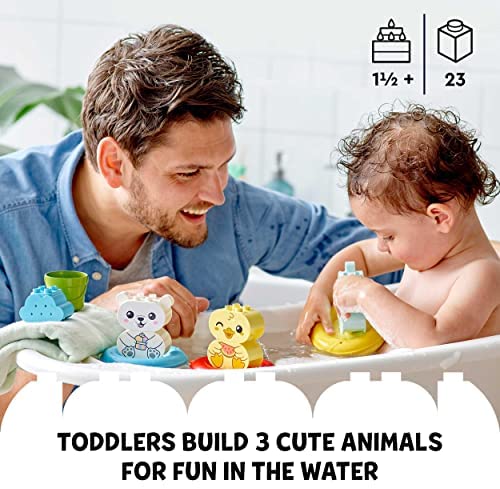 LEGO 10965 DUPLO Bath Time Fun: Floating Animal Train Bath Toy for Babies and Toddlers 1.5 Years Old with Duck, Hippo and Polar Bear - Image 2