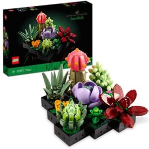 LEGO 10309 Succulents Artificial Plants Set for Adults, Home Décor, Creative Hobby Gift Idea, Botanical Collection (Build 9 Small Plants)