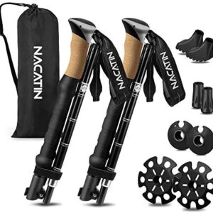Trekking Poles, Hiking/Walking Poles Aluminum Walking Sticks,2 Pack With Quick Lock System, Telescopic, Collapsible, Ultralight for Walking, Trekking, Hiking,Climbing,Backpacking