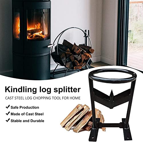 YAOJIA Firewood Kindling Splitter Steel Firewood Kindling Splitter, Manual Log Wood Splitter Racker, High-Impact Kindling Cracker Firewood Cutter For Home Campsite,Black (Color : Black) - Image 6