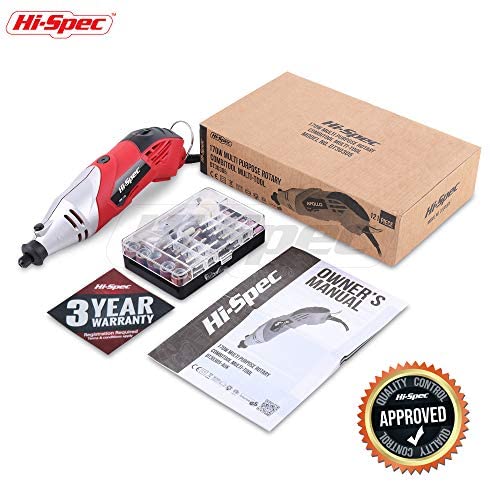 Hi-Spec 121 Piece 170W 1.4A Corded Rotary Power Tool Kit Set with Dremel Compatible Bit Accessories. Drill, Cut, Trim, Grind & Sand in DIY Repairs, Hobbies & Craftwork - Image 7