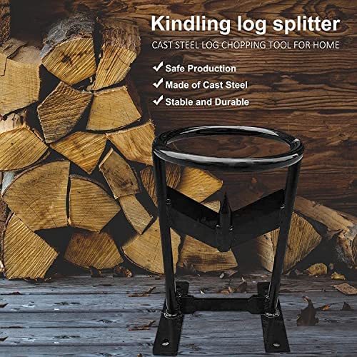 YAOJIA Firewood Kindling Splitter Steel Firewood Kindling Splitter, Manual Log Wood Splitter Racker, High-Impact Kindling Cracker Firewood Cutter For Home Campsite,Black (Color : Black) - Image 4