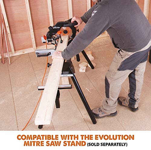 Evolution Power Tools 046-0001A R210CMS Compound Saw with Multi-Material Cutting, Bevel, 45 Degree Mitre, 3-Year Warranty, 1200 W, 230 V-Domestic - Image 18