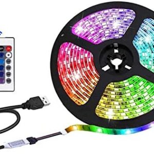USB LED Strip Lights, 16 Colors of RGB 5050 Light, 24Key Infrared Remote Control , Safe and Touchale ,DIY Indoor Decoration, TV Backlight (3.28 feet / 1 m)