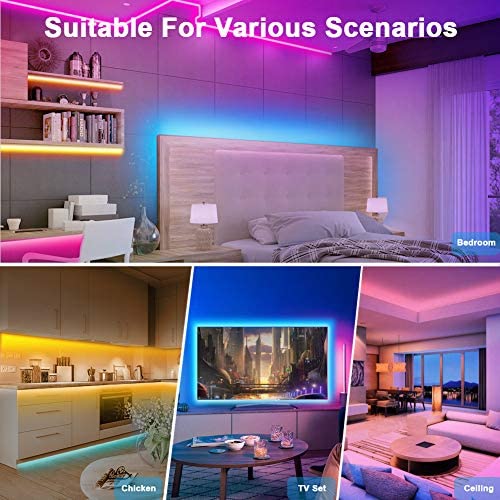 LED Strip Lights with Remote 5M,Romwish Flexible Color Changing Led Lights for Bedroom, 5050 RGB Led Tape Lights with 44key IR Remote, 24V Power Supply RGB Led Light for Room, Bar, TV, Kitchen, Party - Image 5