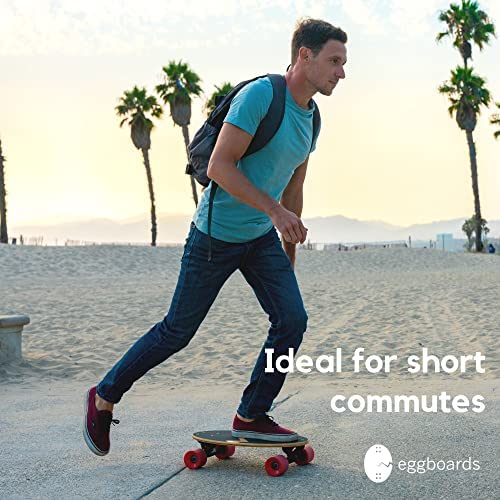 Eggboards Mini Longboard The Original - Bamboo Wood Cruiser Skateboard for Adults and Kids. Easy to Carry, Smooth to Ride - Image 3