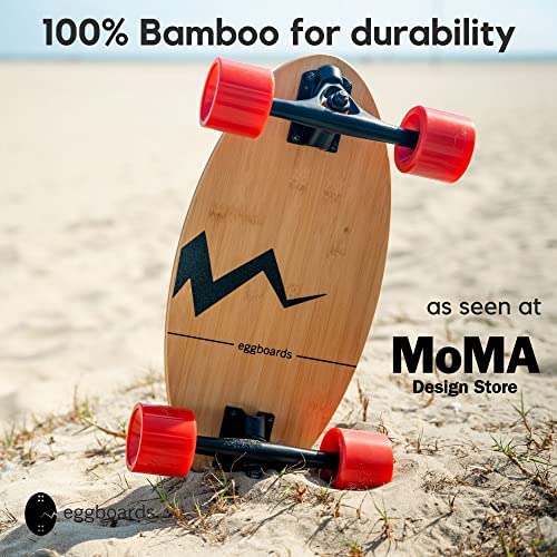 Eggboards Mini Longboard The Original - Bamboo Wood Cruiser Skateboard for Adults and Kids. Easy to Carry, Smooth to Ride - Image 5