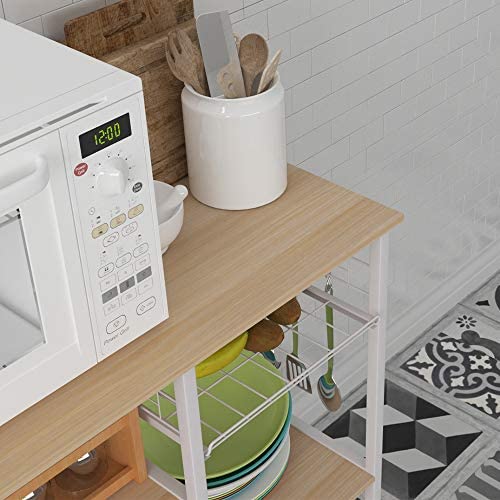 SogesHome Microwave Shelf Unit Kitchen Oven Storage Shelf Baker's Rack Storage Cart Workstation Shelf 90 x 40 x 83 cm,W5S-MO-SH - Image 3