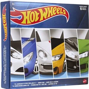 Hot Wheels European Car Culture Multipacks of 6 Premium Toy Cars, 1:64 Scale, Authentic Decos, Popular Castings, Rolling Wheels, Gift for Kids 3+ & Collectors
