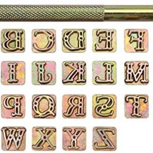 Mogokoyo 9.0mm Letter Alphabet Stamp Punch Set, Leather Craft Carving Embossing Stamp Saddle Making Tools for DIY Handmade Art Working