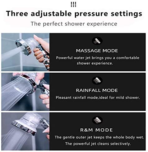 ComfiTech Shower Head, Ionic Shower Head with 2M Shower Hose, Filter Shower Head for Hard Water to Increase Pressure 3 Modes Spray Function Contains Extra Replaceable Filter Beads - Image 4