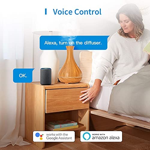 Alexa Oil Diffuser - Meross 400ml Smart WiFi Ultrasonic Diffuser, Compatible with Alexa and Google for Home Bedroom, APP Control, BPA-Free, Ultra Quiet - Image 4