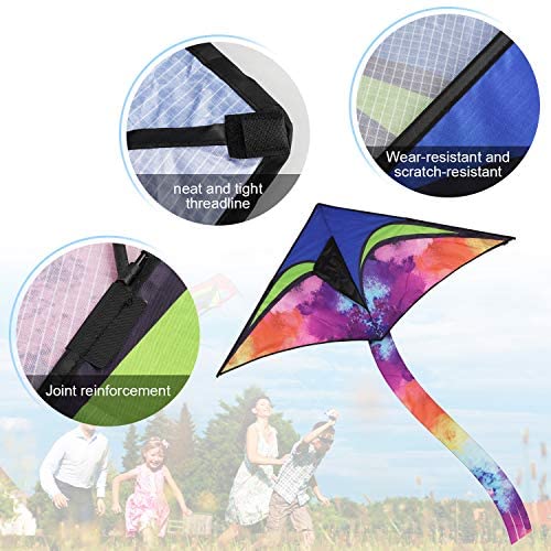 Anpro Huge Colorful Kite for Kids and Adults with 30m/98 Feet Kite String Line, Flying Toys for Outdoor Games - Image 4