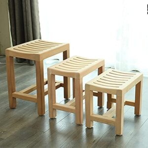 XCJ Wooden Shower Seat Bench Waterproof Bathroom Stools for Elderly | Outdoor Home Change Shoes Stool Non-Slip Bathing Chair ,Available in Three Sizes/42 * 33 * 50 cm