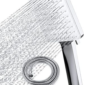 Newentor Shower Head with Hose, High Pressure Shower Heads with Hose Set 1.5m, Universal Shower Head and Hose Set with 6 Settings Spray Mode, Chrome