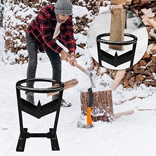YAOJIA Firewood Kindling Splitter Steel Firewood Kindling Splitter, Manual Log Wood Splitter Racker, High-Impact Kindling Cracker Firewood Cutter For Home Campsite,Black (Color : Black) - Image 2