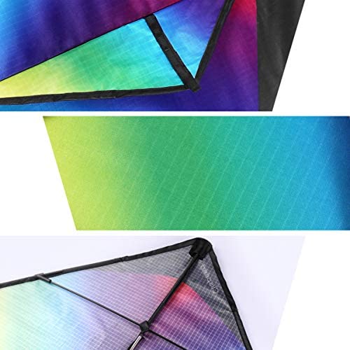 CLISPEED Rainbow Kite for Kids,with String and Long Colorful Tail, Easy to Fly Delta Kites for Kids Beach Park Outdoor Games Activities (Rainbow) - Image 5