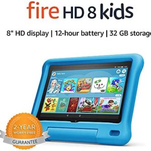 Fire HD 8 Kids tablet | for ages 3-7 | 8" HD display, 32 GB | Blue Kid-Proof Case