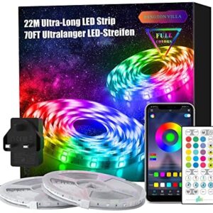 Led Strip Lights with Remote 22m, APP Control Led Lights for Bedroom, Room, Home RGB 5050 Color Changing Led Lights