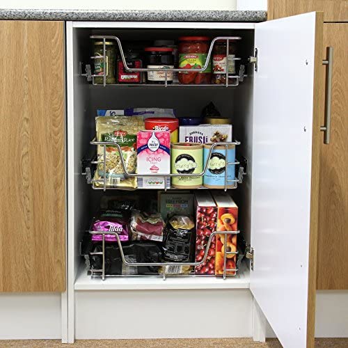 KuKoo 6 x Kitchen Pull Out Soft Close Baskets, 600mm Wide Cabinet, Slide Out Wire Storage Drawers - Image 8