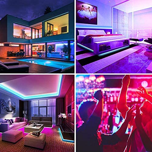 LED Strip Light 5M,Romwish 16.4FT RGB SMD 5050 Bluetooth Music Sync Smart Color Changing Rope Lights, 44 Keys Remote Control, Timing Function,with for Kitchen, Bedroom, TV, Party - Image 2
