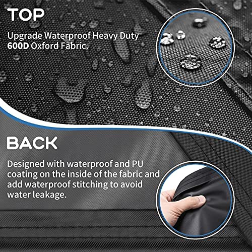 Garden Furniture Cover,GARPROVM 180X120X74cm Garden Table Cover 600D Heavy Duty Oxford Polyester Outdoor Patio Rectangular Cover Windproof,Waterproof&Anti-UV for Chair and Table Rattan Sofa Cover - Image 4