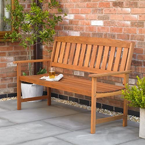 Kingfisher 3 Seater Hardwood Garden Patio Bench - Image 3