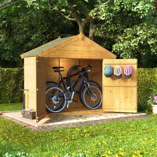 BillyOh Mini Master Bike Store with Apex Roof and Floor Wooden Bike Shed Garden Storage Box (3 x 6) - Image 2