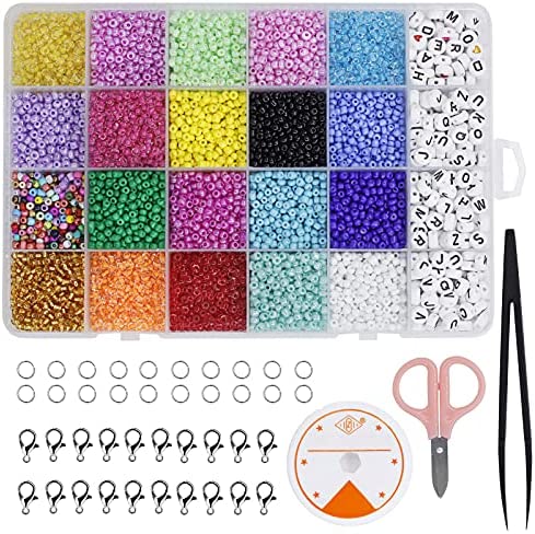10320pcs DIY Beads Kit, Olerqzer Alphabet Letter Heart Beads 3mm for DIY Bracelet Jewelry Making Supplies, Arts and Crafts for Kids Girls Adults Birthday Gifts Friendship
