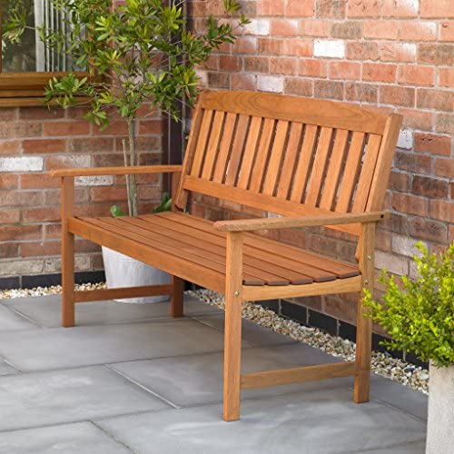 Kingfisher 3 Seater Hardwood Garden Patio Bench - Image 5