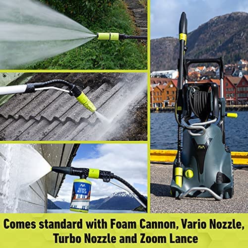 AVA Master P70 Pressure Washer, incl Patio Cleaner, High Power Jet Washer For Car Wash, Garden & Patio Cleaning, 145 Bar 500 L/H 2100 W, Incl Zero-Force Gun, Follow-Me Hose Reel, Zoom Lance - Image 8