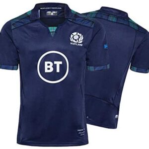 2020 Scotland Men's Rugby Jersey, Home World Cup Cotton Jersey Graphic T-shirt, Embroidered Fabric Supporter Football Sport Top, Ideal for Leisure and Sport-XL